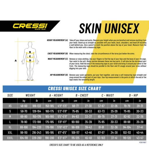 CRESSI Skin Full Dive 1mm Suit -Aqua Sport Sales 5666872033448 blackblue 3a