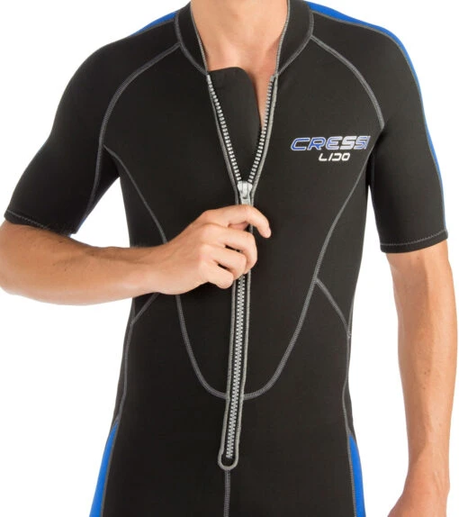 CRESSI Men's 2mm Lido Short Sleeve Springsuit Wetsuit -Aqua Sport Sales 5669111759016 blackblue 6a