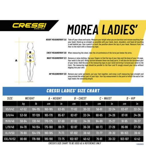 CRESSI Women's 3MM Morea Diving Wetsuit -Aqua Sport Sales 5670567739560 black 3a