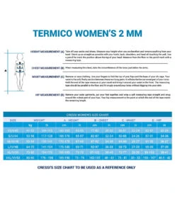 CRESSI Termico Lady 2mm Thermo Suit -Aqua Sport Sales 5671099007144 black 6a