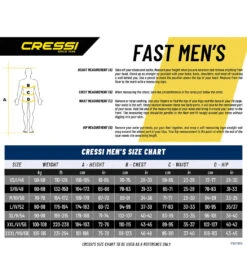 CRESSI Men's Fast 3mm Full Wetsuit -Aqua Sport Sales 6229836497064 bluegrey 5a