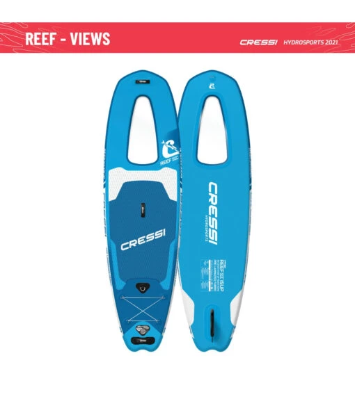 CRESSI Reef Window 10’2’’ Inflatable SUP Set -Aqua Sport Sales 6856349974696 bluewhite 10a