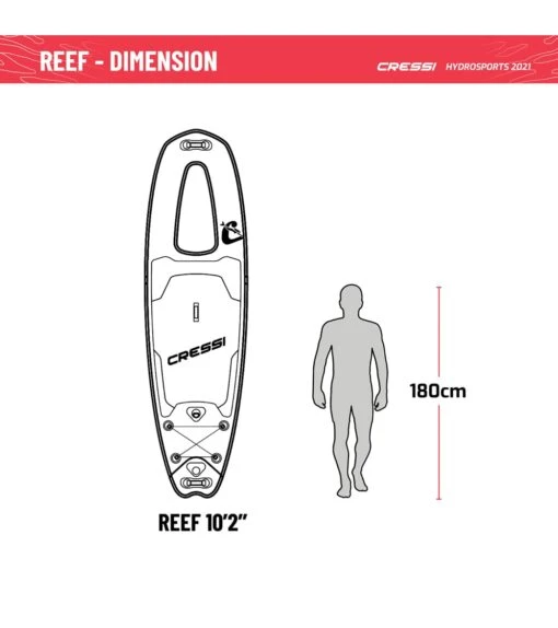CRESSI Reef Window 10’2’’ Inflatable SUP Set -Aqua Sport Sales 6856349974696 bluewhite 7a