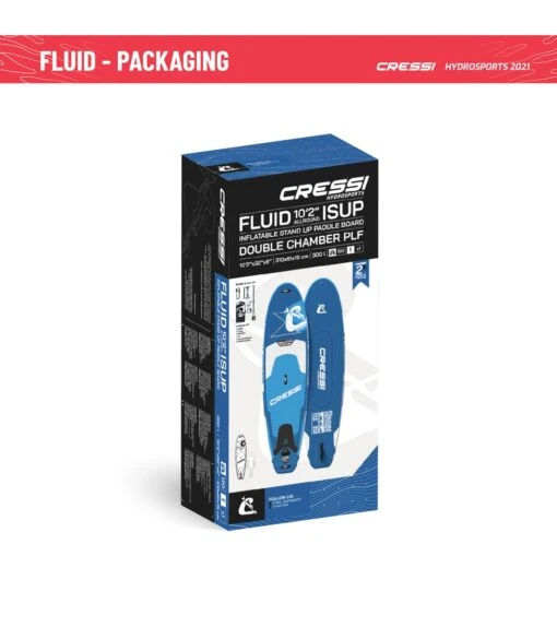 CRESSI Fluid All Round Dc 10'2'' Inflatable SUP Set -Aqua Sport Sales 6856351121576 bluewhite 10a