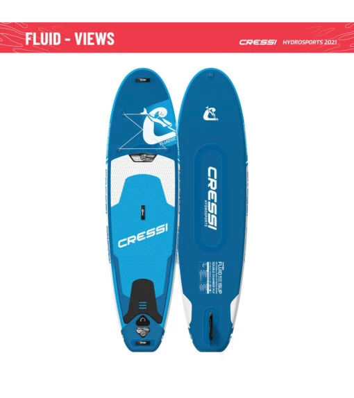 CRESSI Fluid All Round Dc 10'2'' Inflatable SUP Set -Aqua Sport Sales 6856351121576 bluewhite 12a