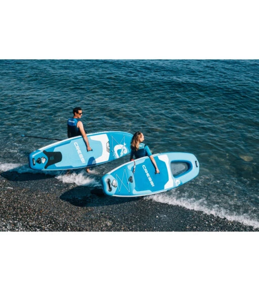 CRESSI Fluid All Round Dc 10'2'' Inflatable SUP Set -Aqua Sport Sales 6856351121576 bluewhite 6a