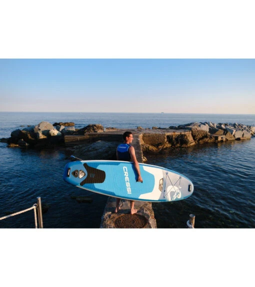 CRESSI Fluid All Round Dc 10'2'' Inflatable SUP Set -Aqua Sport Sales 6856351121576 bluewhite 7a