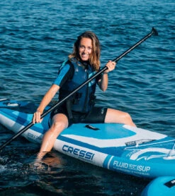 CRESSI Fluid All Round Dc 10'2'' Inflatable SUP Set -Aqua Sport Sales 6856351121576 bluewhite 8a