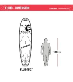 CRESSI Fluid All Round Dc 10'2'' Inflatable SUP Set -Aqua Sport Sales 6856351121576 bluewhite 9a