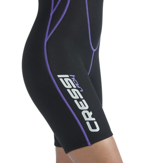 CRESSI Women's Tortuga 2.5MM Short Sleeve Springsuit Wetsuit -Aqua Sport Sales 7659812126888 blkpurple 4a