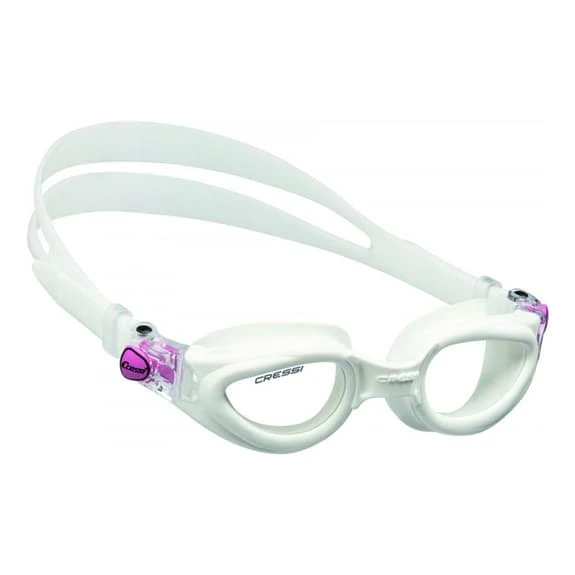 Cressi Rocks Swimming Goggles White Pink With Clear Lenses