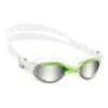 Cressi Flash Swimming Goggles White Green With Mirrored Lenses