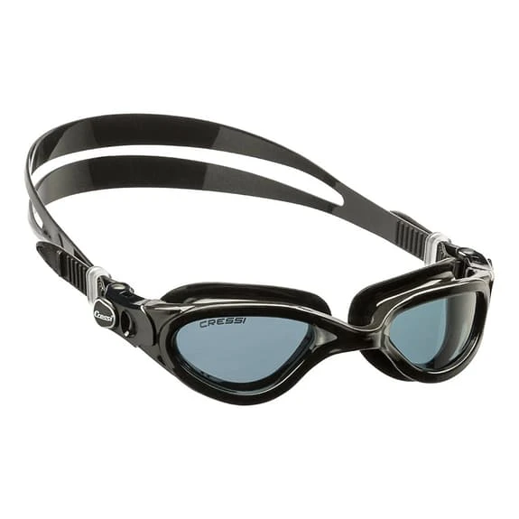 Cressi Flash Swimming Goggles Black With Smoked Lenses