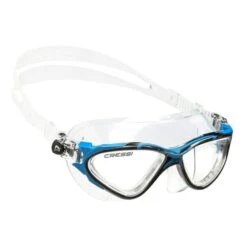 Cressi Planet Swimming Goggles White Blue Black With Clear Lenses