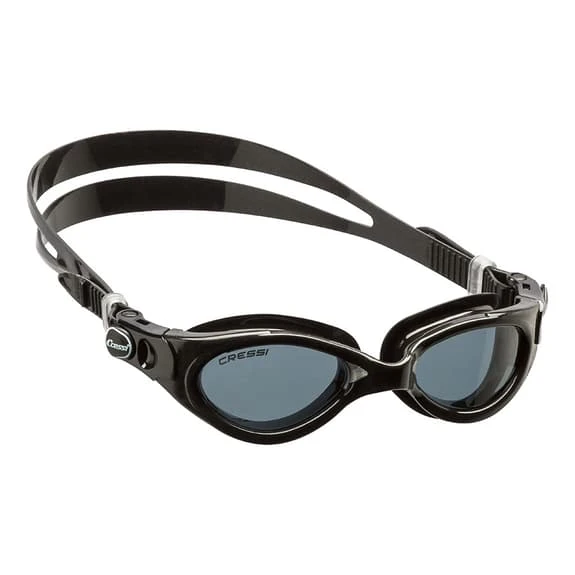 Cressi Flash Medium Swimming Goggles Black With Dark Lenses