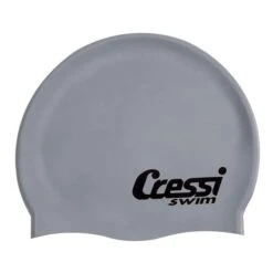 Cressi Silicone Swimming Cap Silver Grey